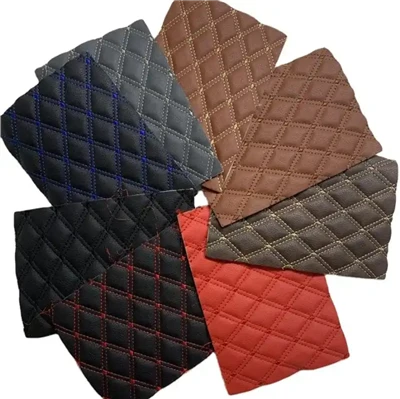 3D Diamond Custom Foam Brode Faux twal kwi pou kouvèti chèz machin