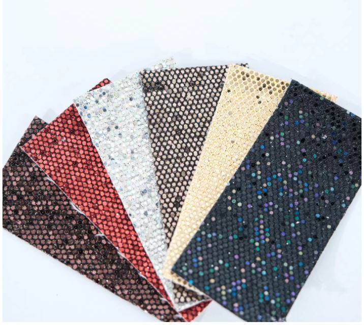Glitter Print Pu Faux Leather Material