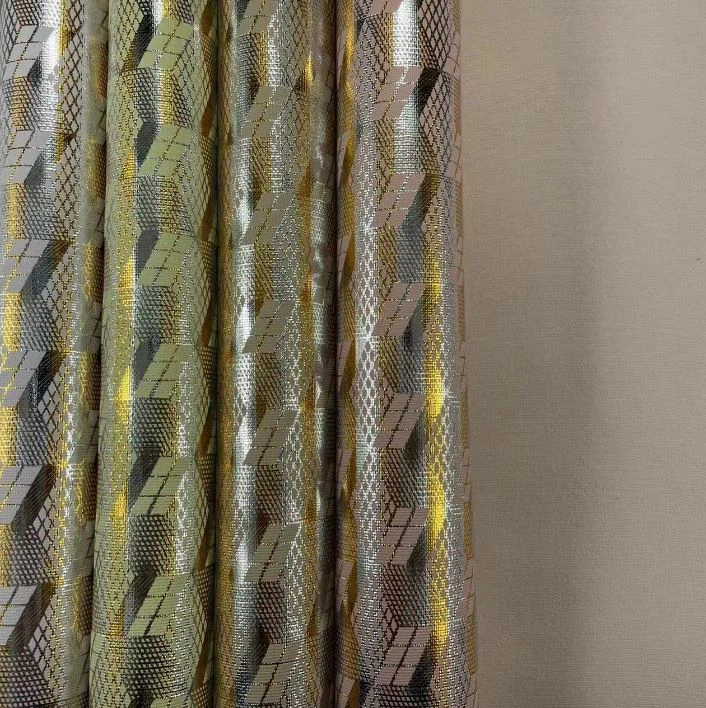 Rexine 0.7mm Line Texture Foiled Pattern Metal Embossed Synthetic Leather For Decorate Bags