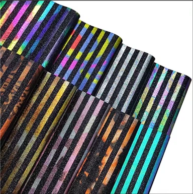 Koulè Chanje Rainbow Fine Glitter Sentetik Leather