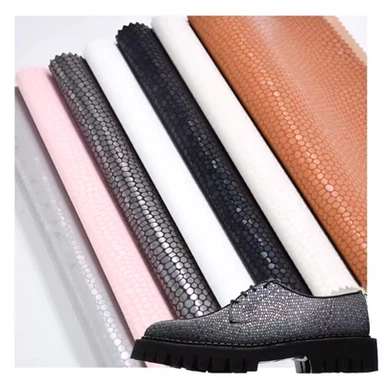 Polaire papye koulèv modèl koki iridesan mozayik Pu sentetik kwi