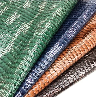 Briyan Relief Crocodile Gold Film Foil PVC Faux Leather Pou valiz